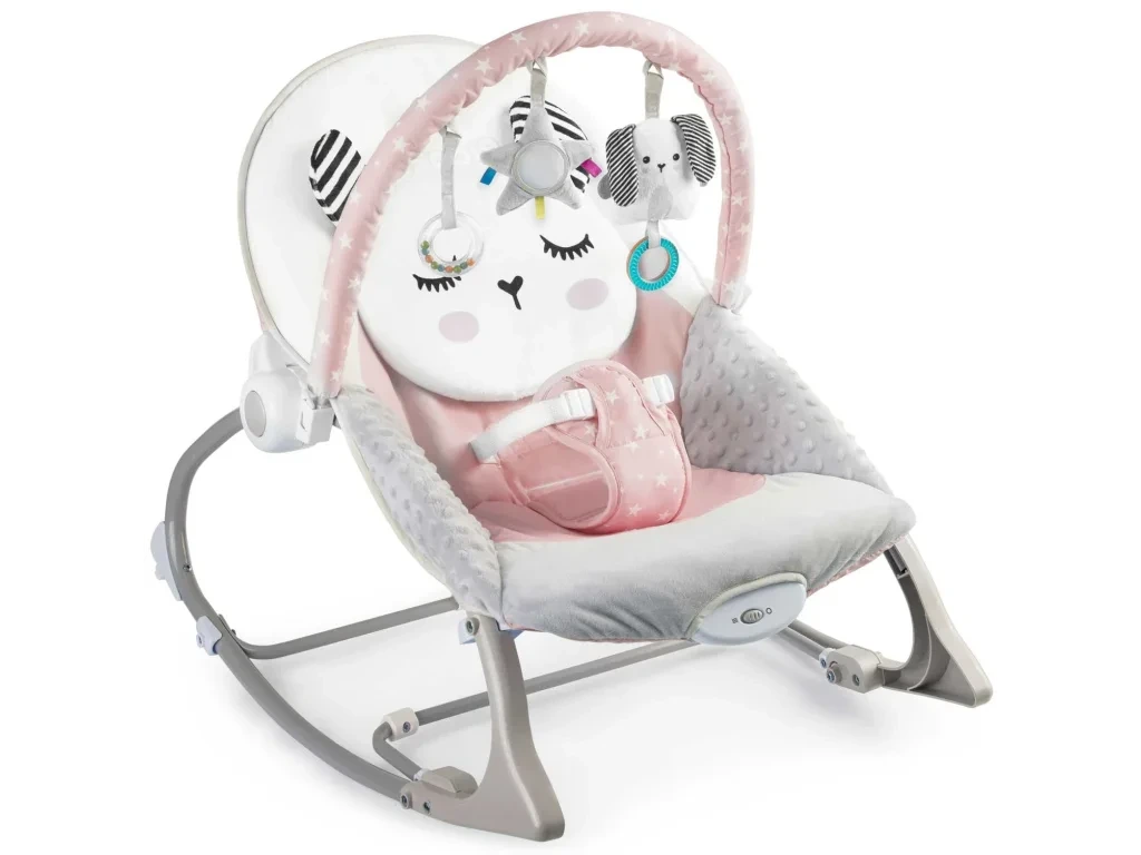 Ricokids 7325 rózsaszín pihenőszék játékívvel és játékokkal