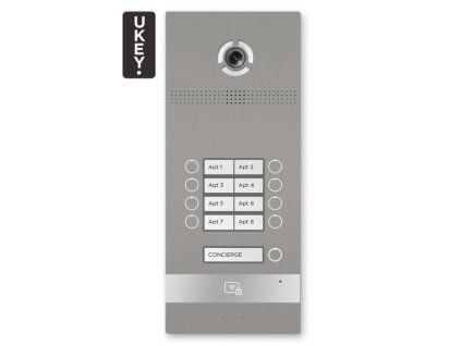 BI-08FB EZÜST - Kültéri IP panel, 8 résztvevő, UKEY, SIP 2.0 - BasIP