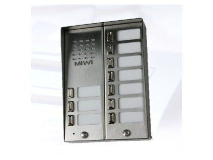 5025/10D - Külső panel 10 gombbal árnyékolóval - Miwi-Urmet