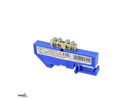 Schelinger moduláris sorkapocs 35 mm-es DIN sínre, 63 A, 500 V, 1 modul, kék BM-A18-TBI-6X09-04P-NI