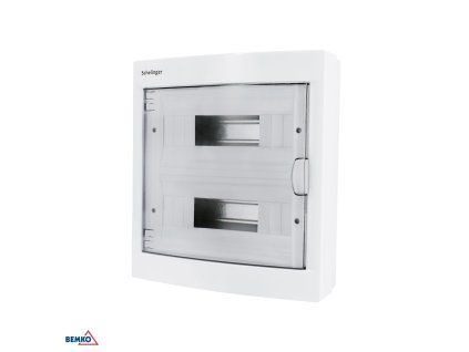 Süllyesztett helyett falon kívüli elosztószekrény IP40, 24 modul, 2X12P, ajtóval BM-A80-RDN-IP40-NPD-24P