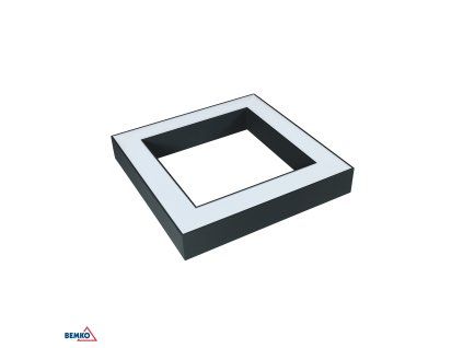 Felszínre szerelhető / függesztett négyzet alakú LED lámpa 340 × 340 mm, 30 W, 4000 K, grafitszürke BM-C27-QLS-S34A-30B-841B-7016A-1A