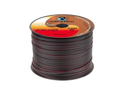 Hangszóró kábel 2x0,75mm fekete CU 100m