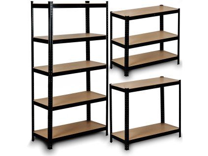 Fém polc 150 x 75 x 30 cm HR-811 fekete