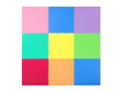 Hab puzzle a padlón 180x180cm 9 db többszínű habszivacs kirakó