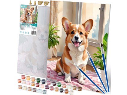 Szám szerinti festés 40x50 cm Massido Corgi kutya