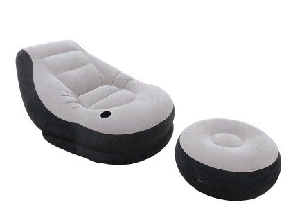 Bársonyos fotel lábtartóval 130 x 99 x 76 cm INTEX 68564