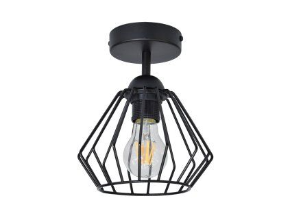 Fekete fali/mennyezeti lámpa E27, 60W